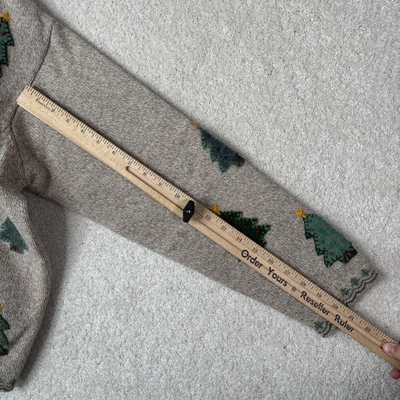 Design Options Philip & Jane Gordon Cardigan Sweater Large Beige Christmas Tree - Picture 6 of 7